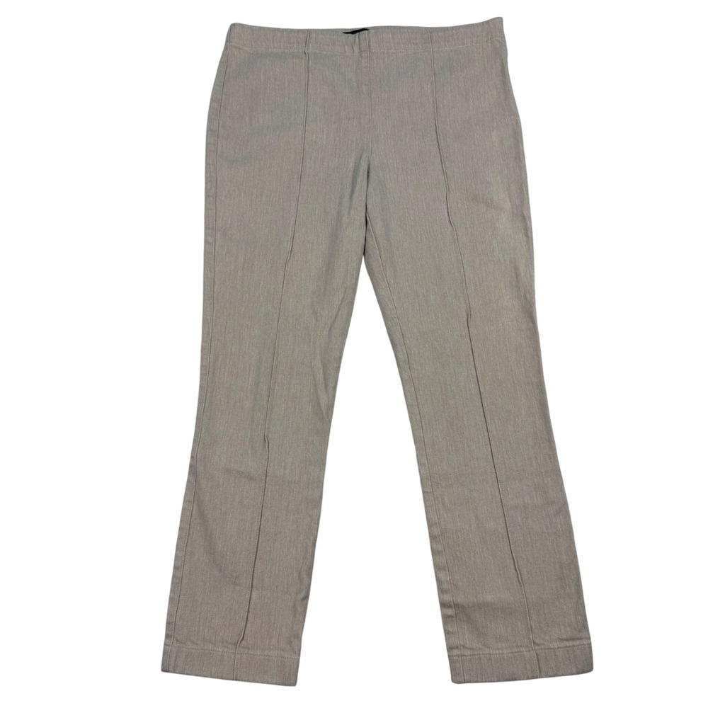 The Row Beige Pintuck Straight Leg Pants Made in USA Size L High Rise Career